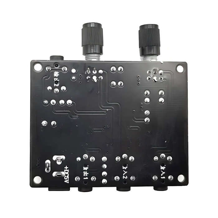 Black - HiFi 2-Way 2-Channel Stereo Audio Signal Mixer Board DC 5-24V 3.5mm Interface Low Noise Ampl