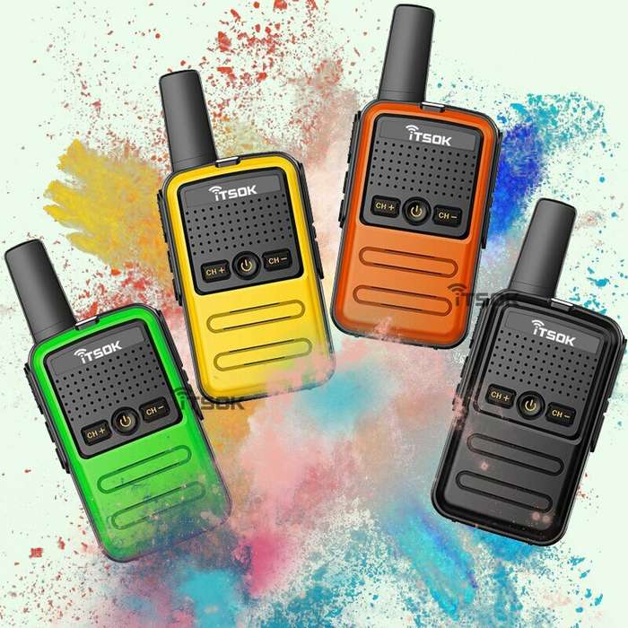 Yellow - 2Pcs ITSOK PMR446 Mini Walkie Talkie Long Range Commutator Station Kid Toys Amateur Radio P