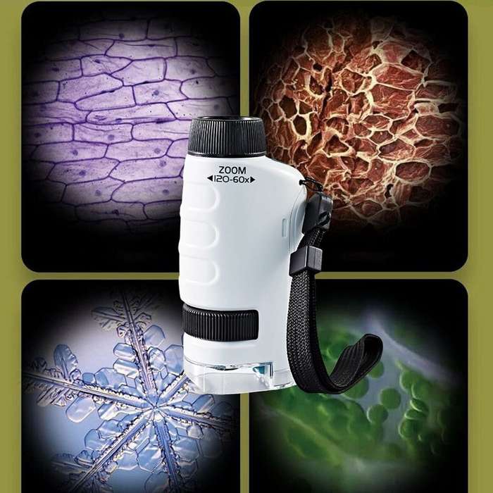 White - Portable Handheld Microscope for Kids Mini Labsters Portable Microscope Portable Microscope