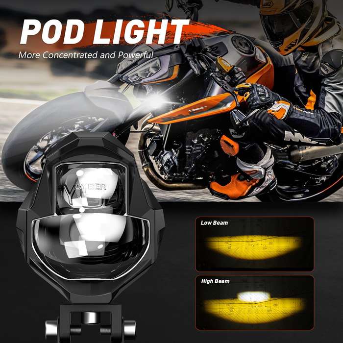 Type A - NOVSIGHT A500-WL13-3 3500LM Motorcycle LED Spot Light 45W Motorcycle Headlamp White Light