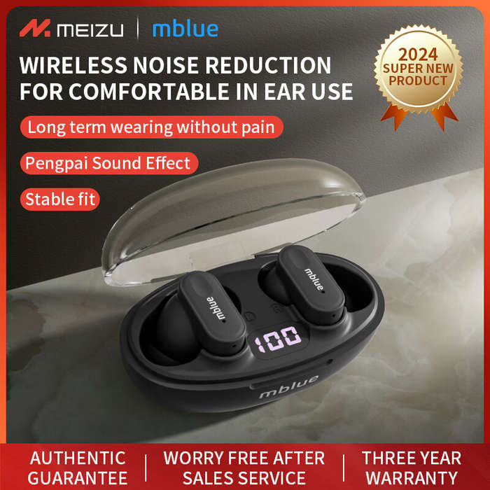 Black - MEIZU Mblue AR01 In-ear Headset Wireless bluetooth 5.4 Earphone Dual Coaxial Driver Unit 360