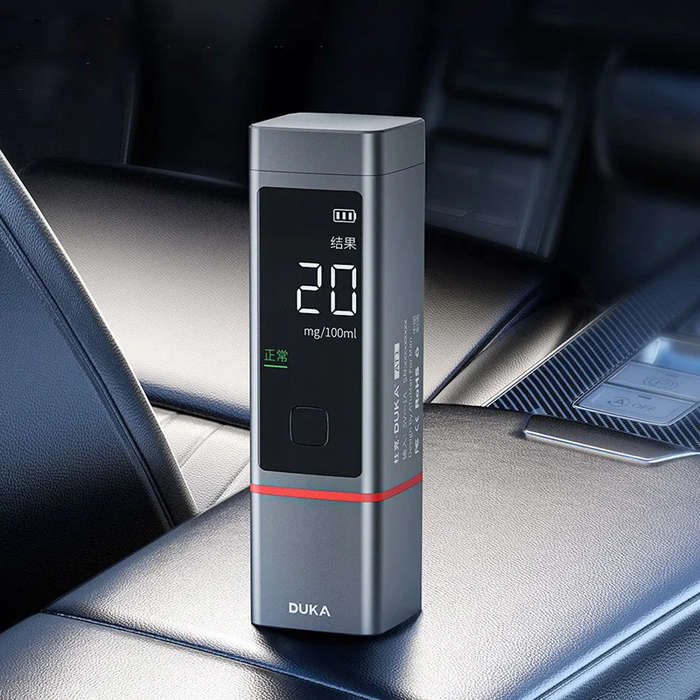 #01 - DUKA Portable Alcohol Tester Non-contact Breath Analyzer LCD Digital Display Rechargeable High