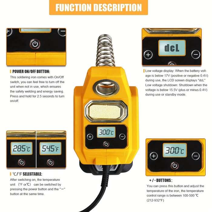 Makita - Cordless Soldering Iron Station Fit for Dewalt orMAKITA 20V Max Li-ion Battery