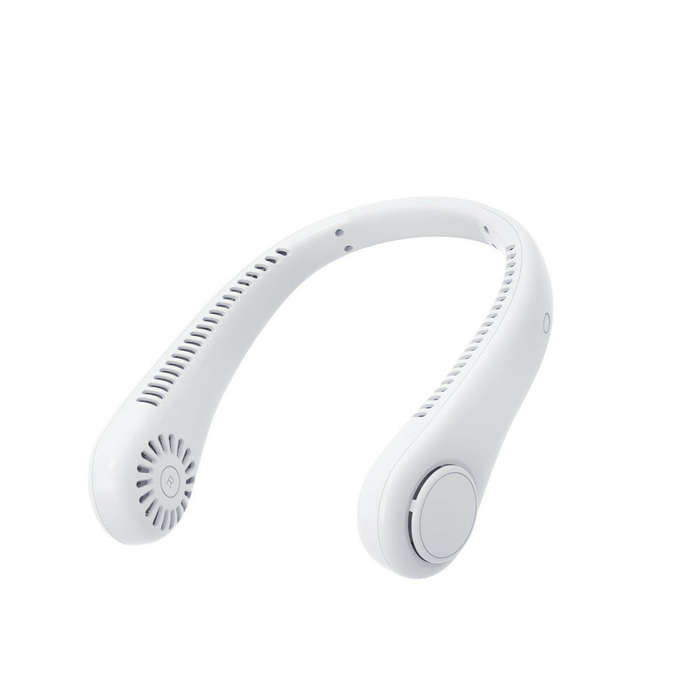Green - Rechargeable Bladeless Neckband Fans Air Cooler Summer Air Cooling Hanging Neck Fan Leafless