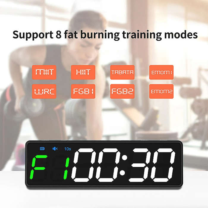 Black - Mini Gym Timer Stopwatch Rechargeable Stopwatch Portable Countdown/up Clock with Magnetic Ba