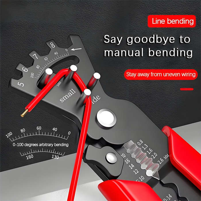 Red - 8-Inch Multifunctional Bending Pliers Crimping and Stripping Tool Precise Wire Bending High-Gr