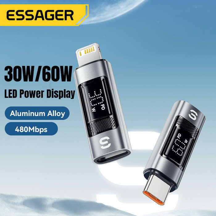 Type-C Male to iP Female - Essager ES-OTG25 30W/60W iP Male to Type-C Female / Type-C Male to iP Fem
