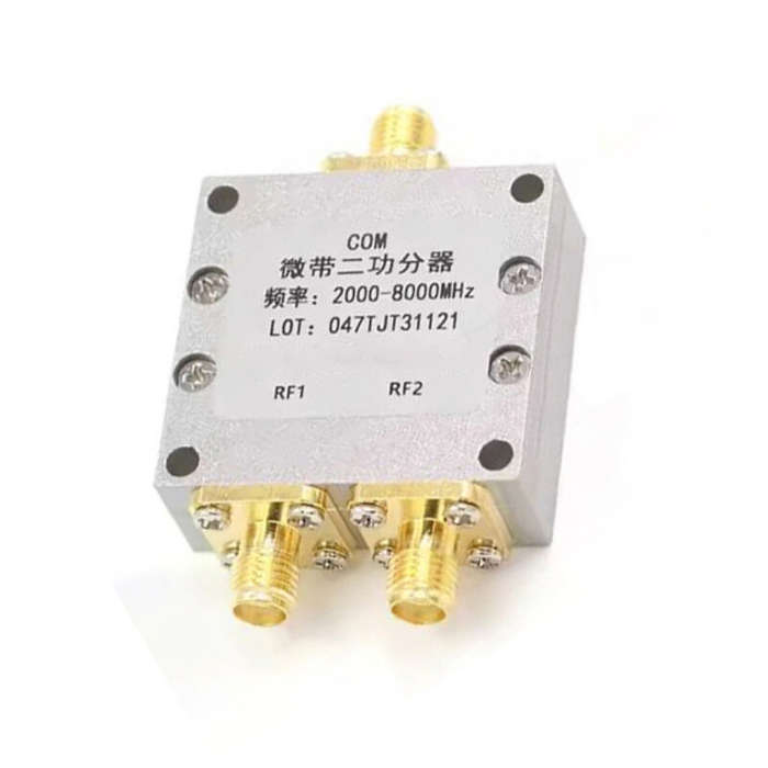 Silver - RF Power Divider SMA Connector 2 Way Splitter 1500-8000MHz High Performance Low Insertion L