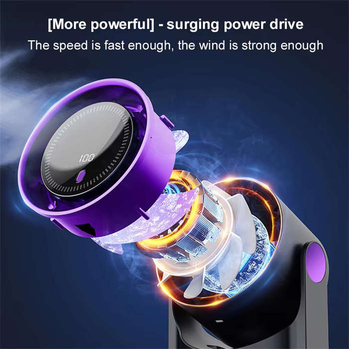White - IPRee Mini Cooling Fan Silent Portable Bladeless Fan 100 Level Desktop Fan USB Rechargeable