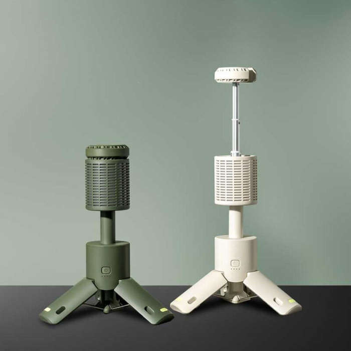 Green - Bikight Height Adjustable Tripod Stand Camping Lamp Foldable Portable Telescopic Lanterns Bu