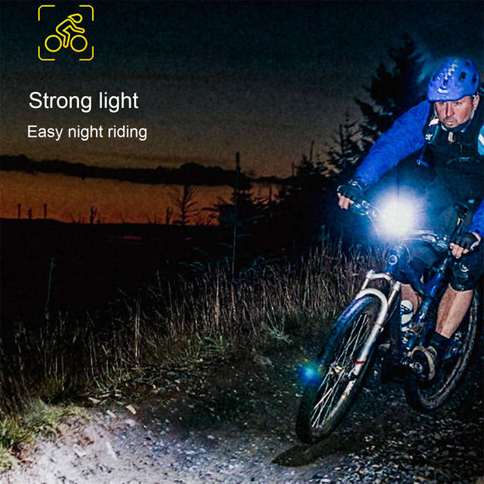 Cansses 3 in 1 Solar Bike Headlight XPE Lamp Beads 1200mAh Battery Waterproof 3 Light Modes with 120