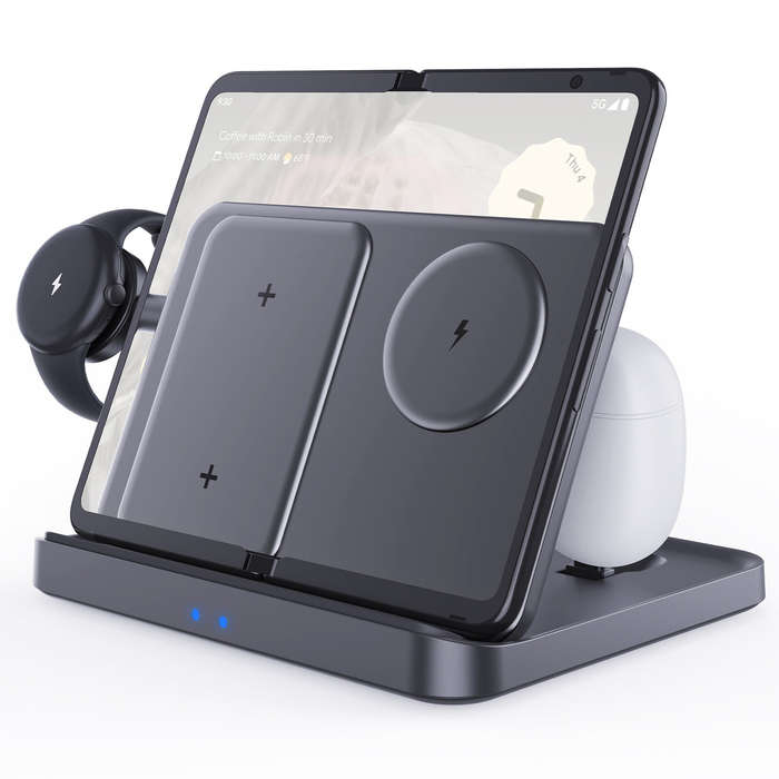 F16S-Z fold - KCFold F16 15W Foldable Wireless Desktop Charger Fast Wireless Charging Pad for Smart