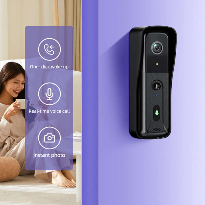 White - M16 Infrared Night Vision Video Doorbell Wireless Smart Electronic Doorbell Cat Eye Mobile P