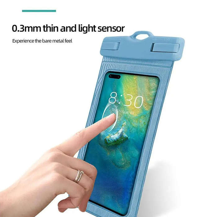 Pink - 0.3MM Ultra Thin Transparent 30M Waterproof Phone Bag Reusable Sealed Cell Phone Pouch Case f