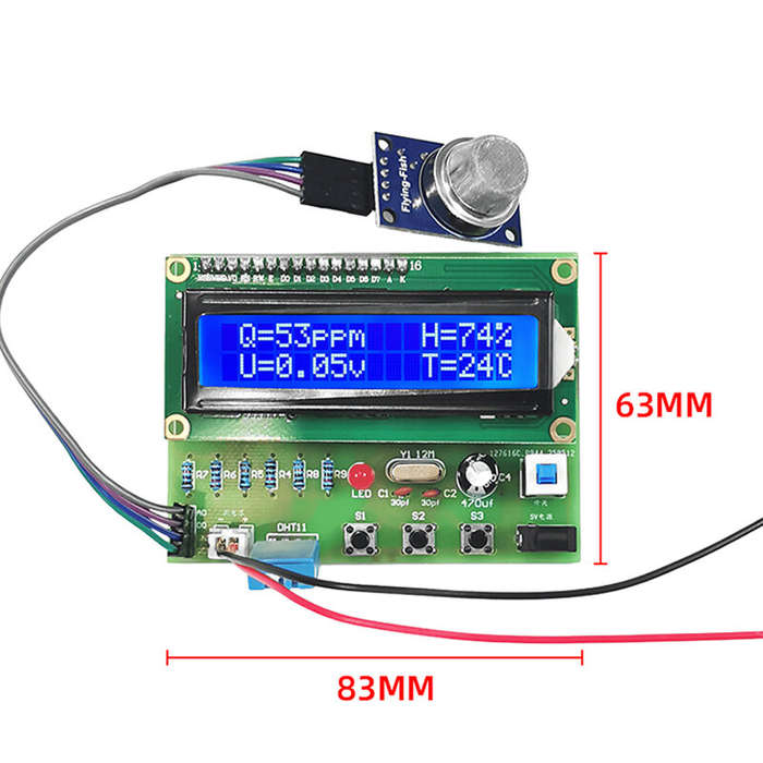 DIY Kit - Air Quality Temperature Humidity Voltage Detection Kit Multi Gas Sensor Support MQ Series