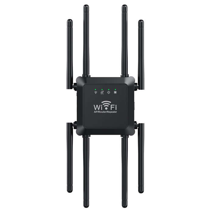 Black - 300M WIFi Repeater Wi-Fi Amplifier 802.11N 2.4GHz Wireless Signal Booster Smart Power Extend