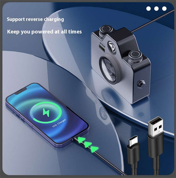 Grey - IPRee 1500LM COB Light High Power Multifunctional Flashlight Built-in battery Rechargeable Mi