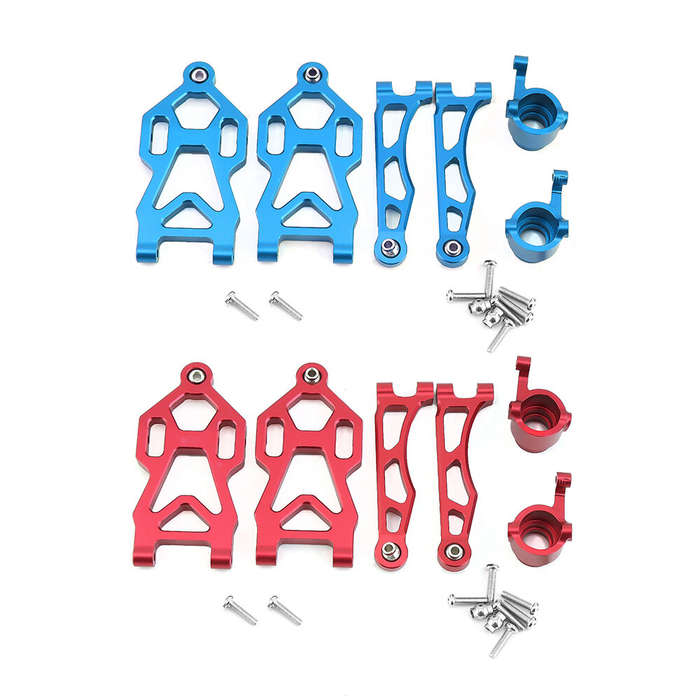 Blue - Front Upper Lower Swing Arms Steering Cup For 1/16 SCY 16101 16201 JJRC Q117 Q130 Q132 Metal