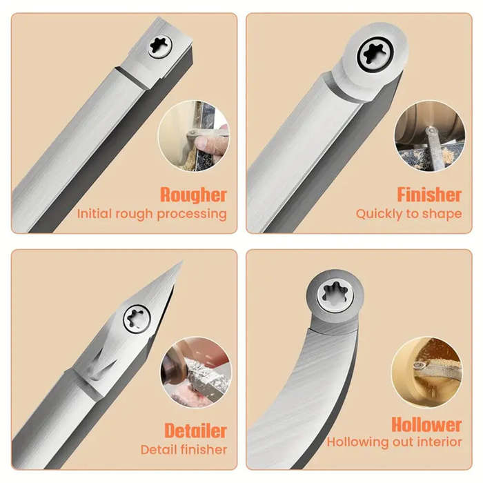 A - 1PCS Carbide Tool Blade for Wood Lathe Turnings Includes 1PCS Tool Holder and Carbide Blades 11m