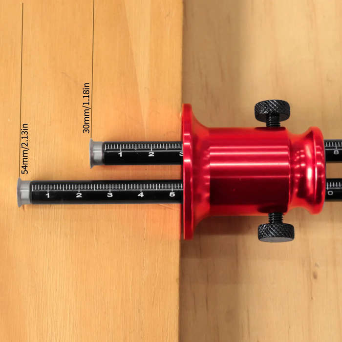 Red - Double Head Wheel Marking Gauge Aluminum Alloy Parallel Woodworking Tool Metric Inch Scale Rep