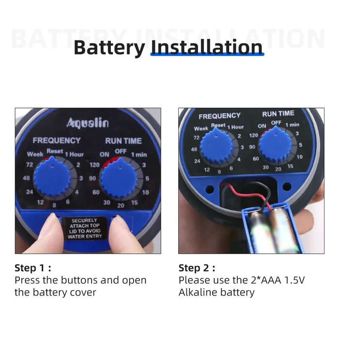 2PCS Aqualin Automated Garden Water Timer with Sensor Compatibility Manual Override Customizable Fre