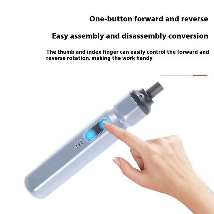 Grey - Cordless Electric Screwdriver Lithium Battery Compact Design for DIY Projects and Home Repair
