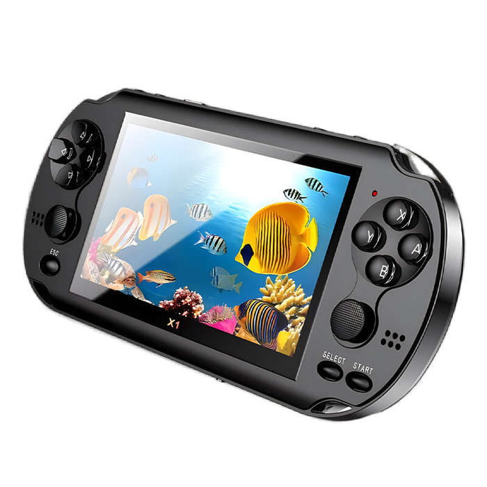 Blue - X7 4.5inch Handheld Arcade Game Console with Dual Joystick Video Game Player Built-in 3000+ G