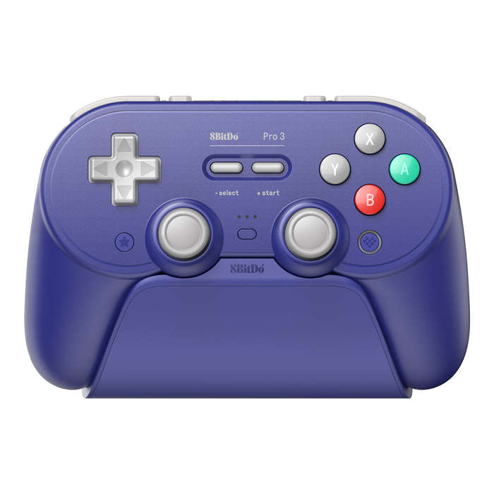Grey - 8Bitdo Pro 3 Tri-mode Gaming Controller with Charging Dock Hall Effect Triggers TMR Joystick