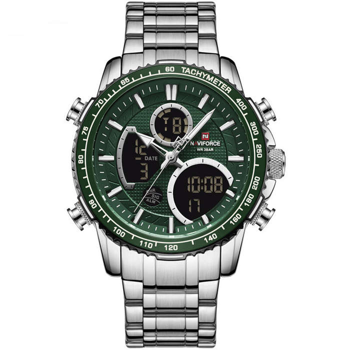 Black - NAVIFORCE Multi-function Men Watch Night Light Waterproof Quartz Watch Timepiece Chronograph