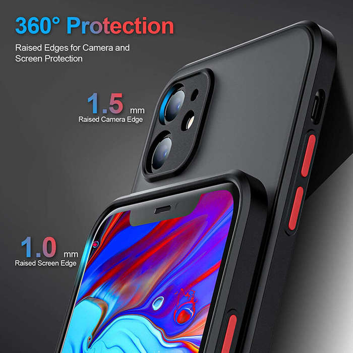 iPhone 16 Pro Max - Black Armor Bumper Shockproof Silicone Hard Cover Phone Case for iPhone 16 16 Pl