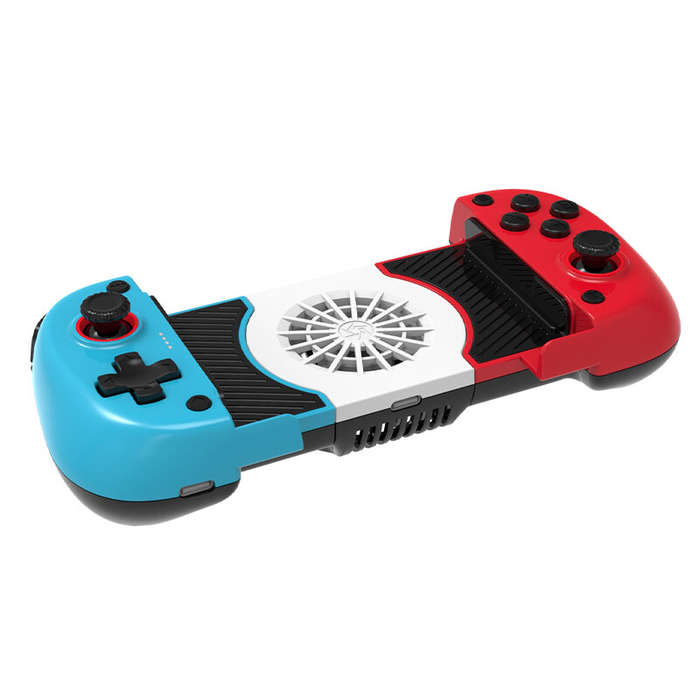 Black - X3 2-in-1 Cooling Fan Stretching Wireless Game Controller with Hall Effect 3D Joystick and T
