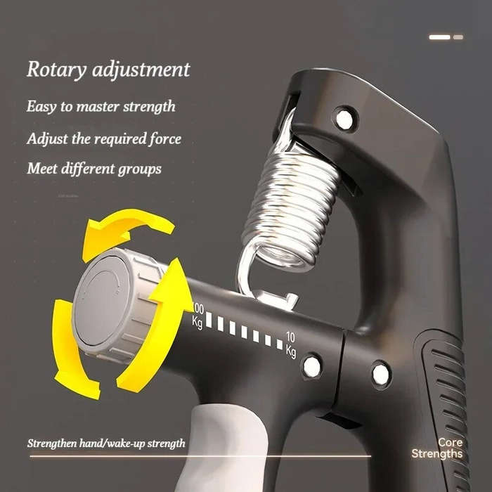 Black - Electronic Counting Handgrip Adjustable 10-100kg Hand Gripper Spring Mechanical Counting Fin