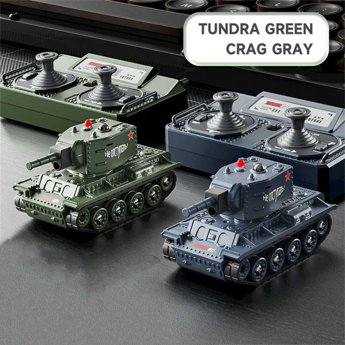 Grey - WENNANFENG BRRRRT 1/64 2.4G Mini RC Tank Desktop Simulation Battle Tracked Full Proportional