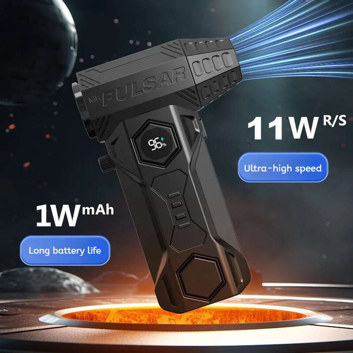 Black - 110,000RPM X11 High-Speed Air Blower Cordless Compressed Air Duster 10000mAh Battery Powerfu