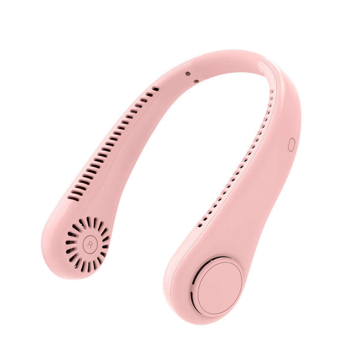 Green - Rechargeable Bladeless Neckband Fans Air Cooler Summer Air Cooling Hanging Neck Fan Leafless