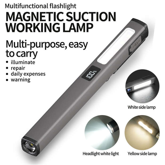 Green - W08 Portable LED Medical Handy Pen Light 6 Modes Pocket Penlight Cordless Rechargeable Magne