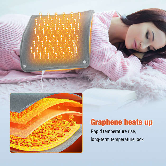 Grey - Graphene Heating Pad Intelligent Constant Warmth Hand And Leg Warmer Waist And Back Hot Compr