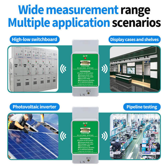 Set - Peacefair PZIOT-E02 AC Single Phase Din Rail Meter WiFi Energy Power Meter Electric Wattmeter