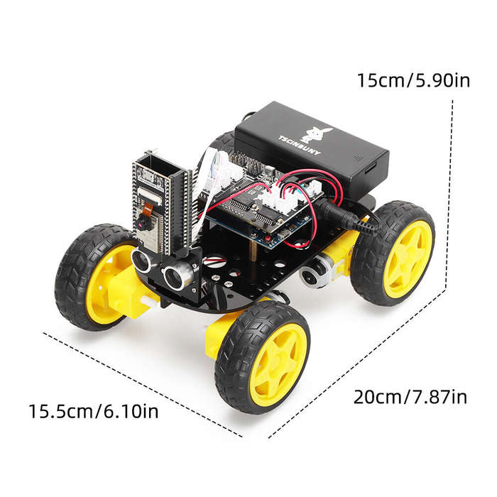 DIY Kit - Tscinbuny 4WD Smart Robot Kit with ESP32 Camera WiFi Control for Arduinos Programming Car