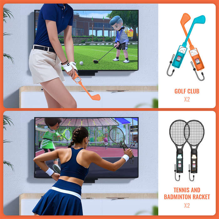 Full Kit - JYS JYS-NS2277 Switch2 12-in-1 Motion Sports Accessories Set Golf Tennis Badminton Sword