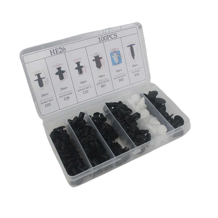 100pcs Auto Fastener Clip Kit Fender Rivet Clips Car Body Push Retainer Pin Rivet Bumper Door Trim P