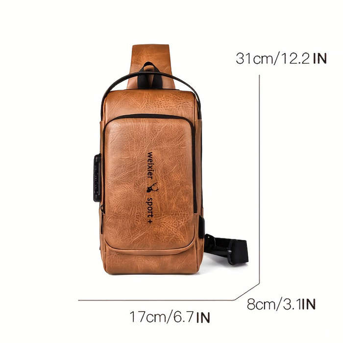 Black - WEIXIER Man Bag Single Shoulder Bag Waterproof Anti-scratching Shoulder Bag Multi-function S