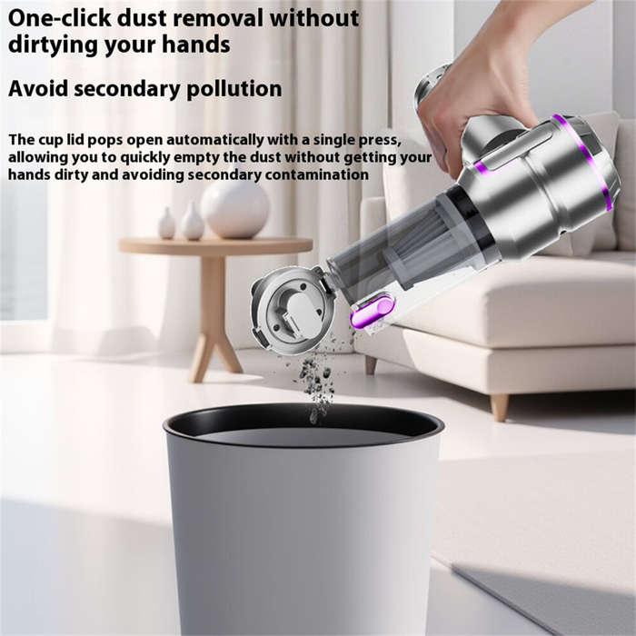 Silver - Suitu ST-6697 Cordless Handheld Vacuum Cleaner 16000Pa Strong Suction Brushless Motor Recha