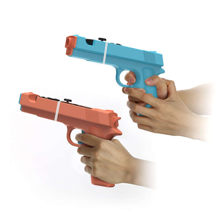 Blue/Orange - TNS-3185 Switch2 Gun Stock Handles Dual Ergonomic Grip Enhanced Aim for Shooting Games