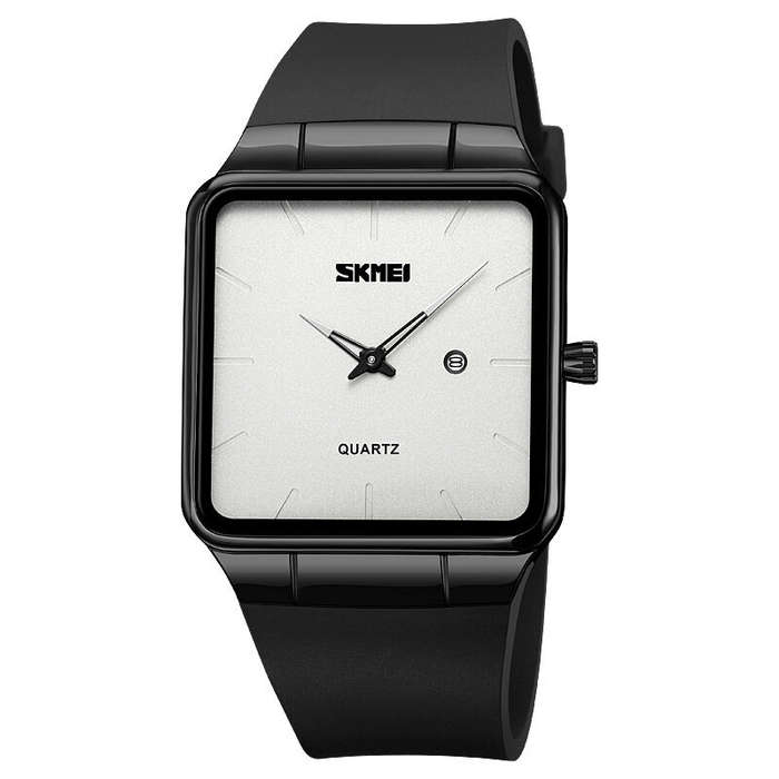 Black - SKMEI Fashion Square Men Watch Simple Quartz Watch Waterproof Electronic Watch Casual Sport