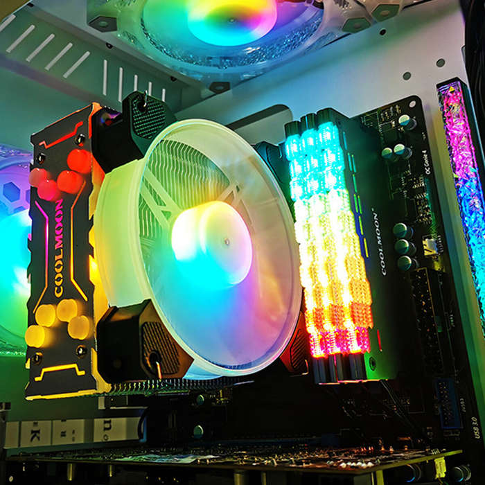 COOLMOON X400 ARGB CPU Cooler 4 Heat Pipes 5V 3Pin TDP 125W For Intel/AMD