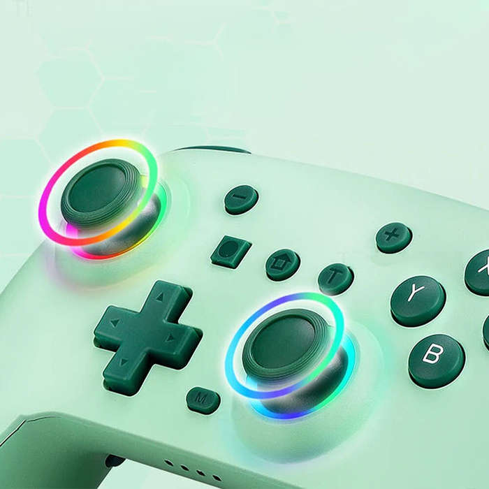 White - VS-803 RGB bluetooth Game Controller for NintendoSwitch/OLED/Lite/PC Six-axis 3D Joystick Ga