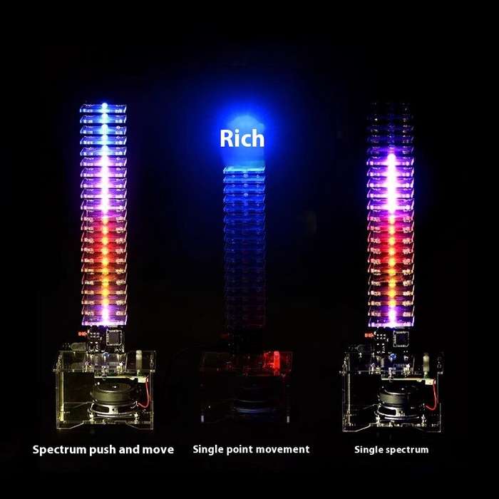 DIY Kit - 21-Segment Crystal LED Audio Spectrum Light Bluetooth USB SD Card Support Wireless Music V