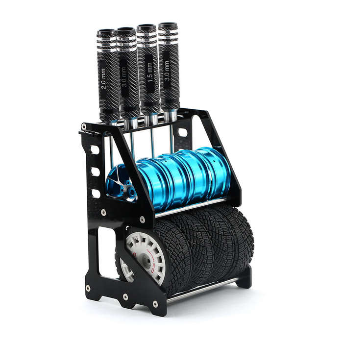 Wheel Tires Rack Tire Storage Rack for 1/10 On-Road Racing Rally Drift Car Tamiya Kyosho 1/18 1/24 R