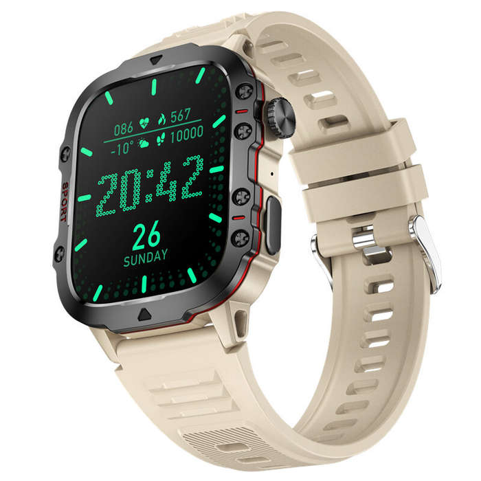 White - QX11 1.96inch HD Screen bluetooth Call Heart Rate Blood Pressure Blood Oxygen Monitor Sleep